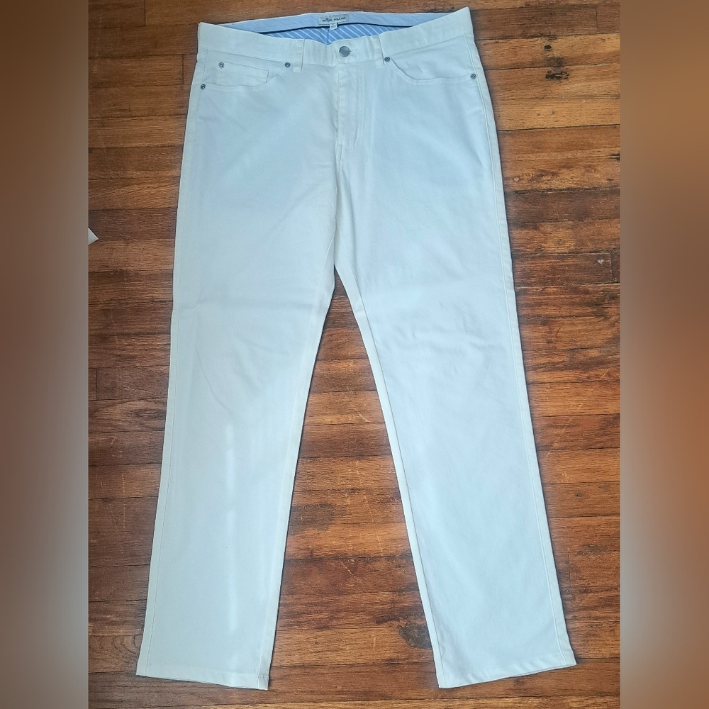 Peter Millar White Straight-Leg Pants
